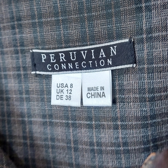 Peruvian Connection Wool Blend Mixed Plaid Skirt - Picture 9 of 10